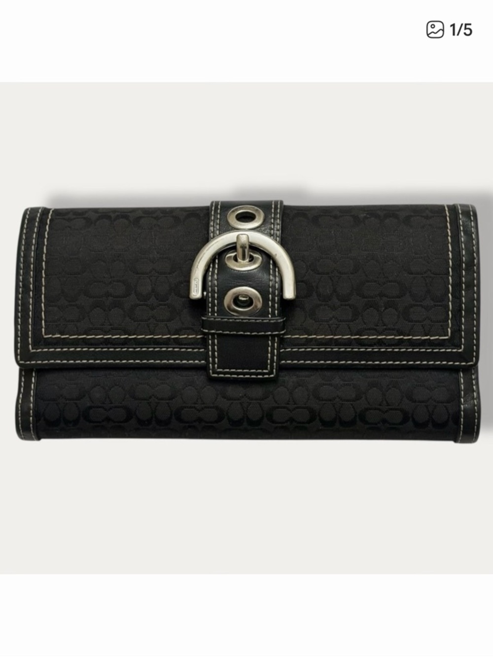 Vintage Coach Hampton Buckle Trifold Wallet w/ Checkbook Holder